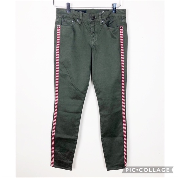 NWOT J. Crew Tuxedo Stripe Toothpick Ankle Jeans - Picture 2 of 8